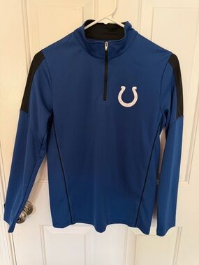 NFL Blue and Black Colts Quarter-Zip Pullover